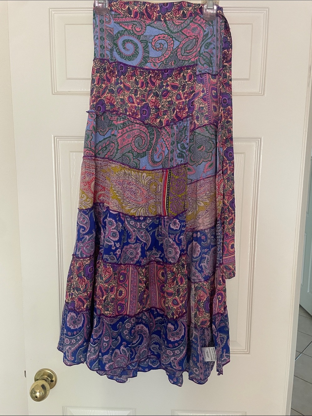 Paisley Tiered Maxi Skirt in Multicolor